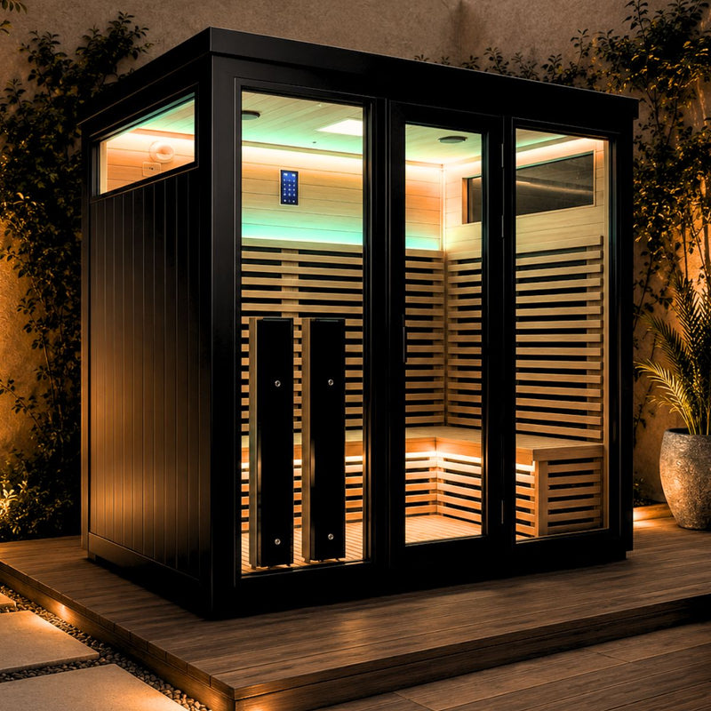 Five-person outdoor aluminium infrared sauna 