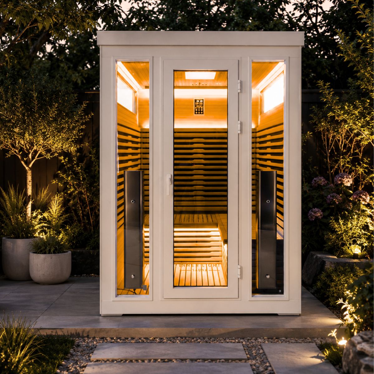 3 Person White Outdoor Infrared Sauna Bella Deluxe